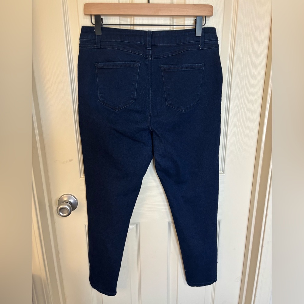 Navy Ankle Jeans — Slim Fit Stretch Denim — Cropped Blue Pants — Size 29 - Picture 5 of 8